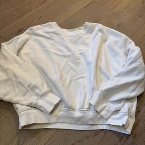 Universal Thread Womens XXL White Crewneck Sweatshirt Long Sleeve Relaxed Fit